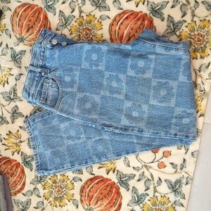 PacSun Light Blue Floral Straight Leg Jeans